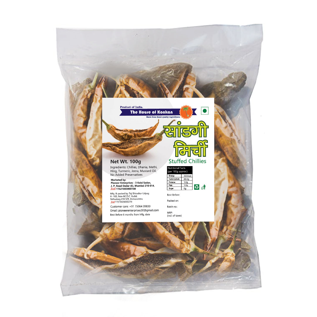 THOK Stuffed Chillies (Sandgi Mirchi) - 100g (Pack of 3)